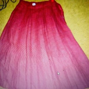 Women's Red Pleated Skirt